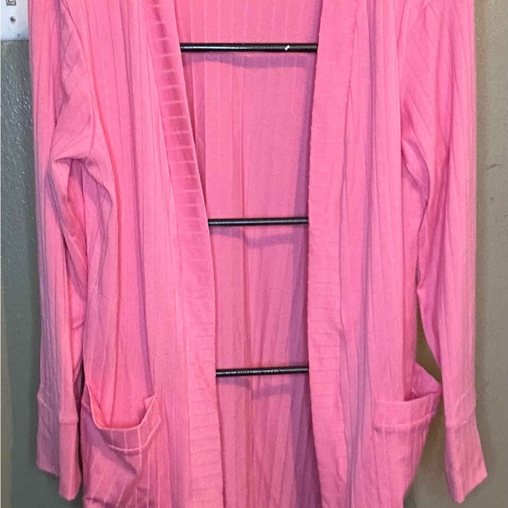 Pink Open Front Cardigan M